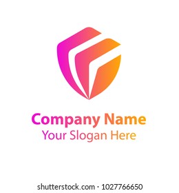 Abstract logo design in gradient color style on white background, Abstract graphic icon, logo design template, symbol for company