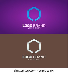 abstract logo design with hexagon shape