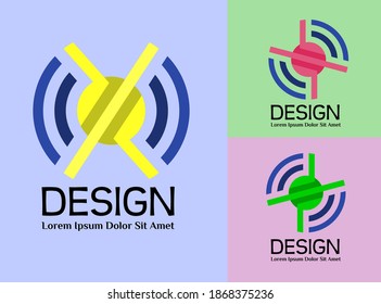 Abstract logo design, icon and symbol vector illustration with three different background.