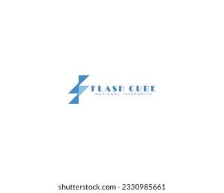 abstraktes Logo-Design.
Illustration von Blitz, Kliff, Würfel.
einzeln auf weißem Hintergrund.
