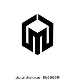 Abstraktes Logo-Design, anfängliches M-Logo-Konzept