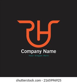 Abstract Logo Design Initials R and H