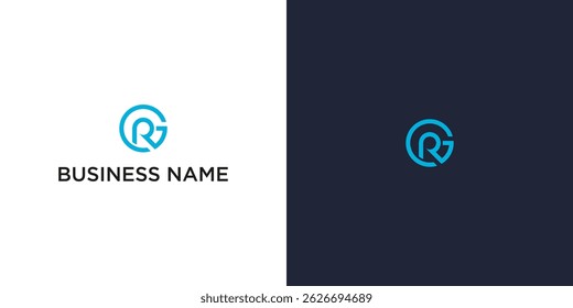 Abstract logo design initials RG in circle