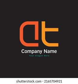 Abstract Logo Design Initials A and T