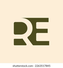 Abstract RE logo design. Initials RE logo template