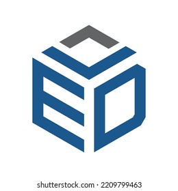 Abstract logo design with letter ED. ED logo design