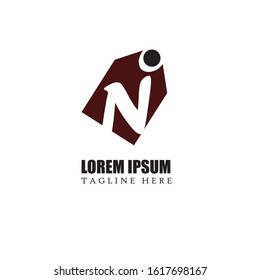 Abstract logo design letter N