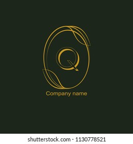 Abstract logo design, letter Q. Trendy business concept logotype. Creative vector icon.