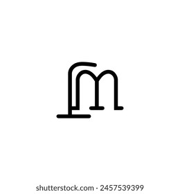 abstract logo design of letters f and m