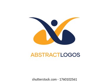 Abstract logo design like human, suitable for humanity, community, business symbol of your company
