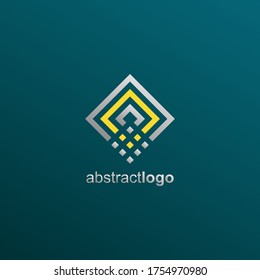 Abstract Logo Design. Lines Logo. Digital Square Logo