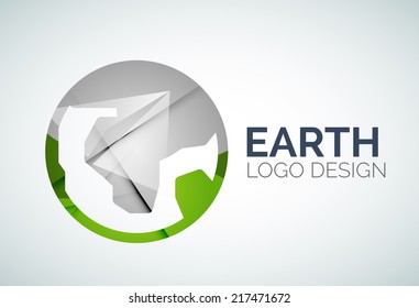 Abstract logo design made of color pieces - various geometric shapes