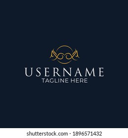 Abstract logo design with many curves with a feminine character.