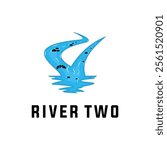 abstract logo design meeting of two rivers