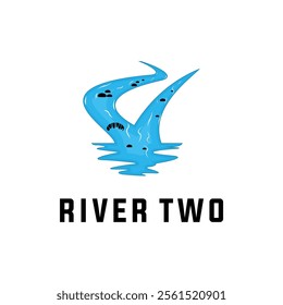 abstract logo design meeting of two rivers