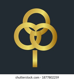diseño de logotipo abstracto, con un estilo moderno, de color dorado