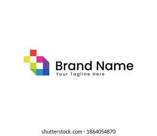 Abstract logo design multicolored squares