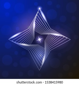 Abstract logo design with neon glowing effect, techno style. Power, energy, technology. Emblem or sign for card, banner business elements. Vector illustration
