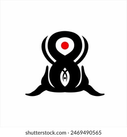 Abstract logo design number 8 with shark tail.