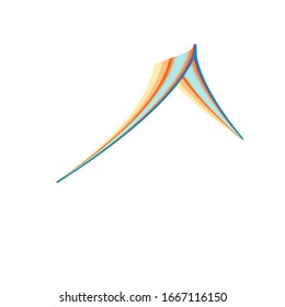 Abstract logo design object with colored wavy lines texture
