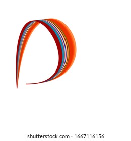 Abstract logo design object with colored wavy lines texture
