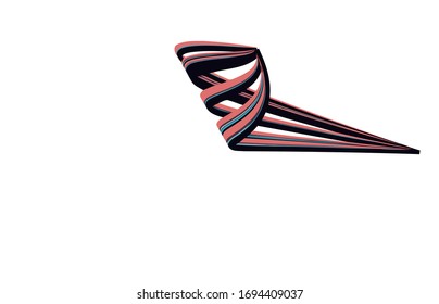 Objeto de diseño del logotipo abstracto con textura de líneas onduladas de color