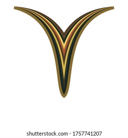 Abstract logo design object with colored wavy lines texture