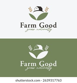Abstract logo design of organic farm or ranch with good quality.