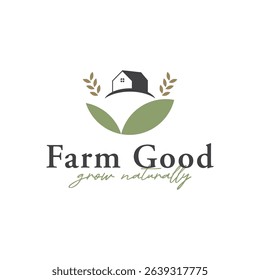 Abstract logo design of organic farm or ranch with good quality.