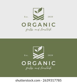 Abstract logo design of organic farm or ranch with good quality.