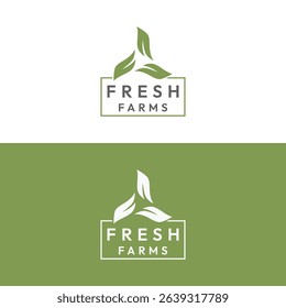 Abstract logo design of organic farm or ranch with good quality.