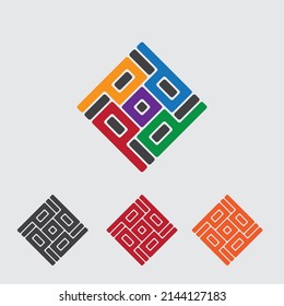 Abstract logo design with P D and O for company, business or individual.