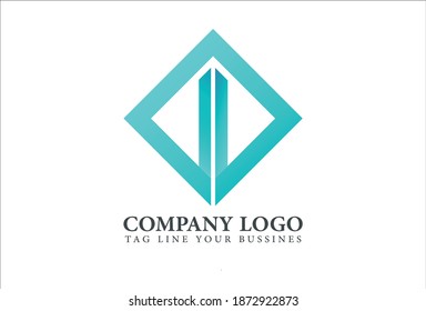 abstract logo design with ractangle trendy design for your company
