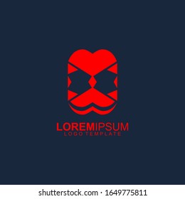 Diseño del logotipo abstracto. Plantilla de logotipo de máscara roja