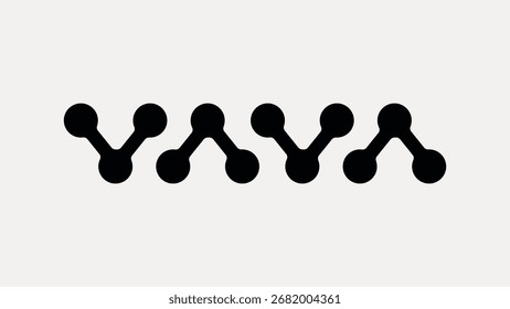 Abstract logo design with repeating geometric shapes. Simple, modern logo with bold black elements. Ideal for tech, branding, or creative industries. Graphic illustration vector.