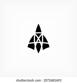 diseño de logotipo abstracto con forma de cohete