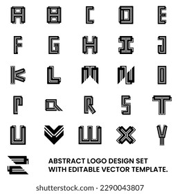 Abstract Logo Design Set. A-Z Initial Letter Logo Design Bundle.