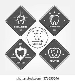 Abstract logo design set of teeth