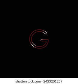 Abstract logo design, shiny red letter G