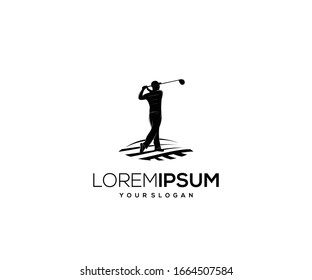 Abstract logo design silhouette golf player