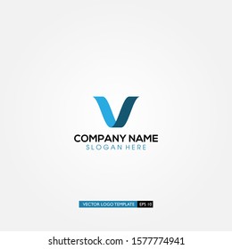 abstract logo design. simple design letter v