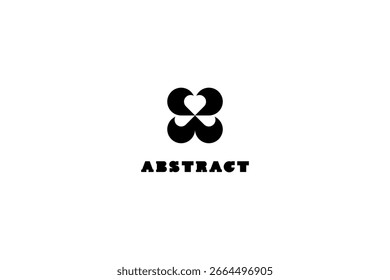 Abstractas solución de diseño de logotipo con Elementos de corazón 