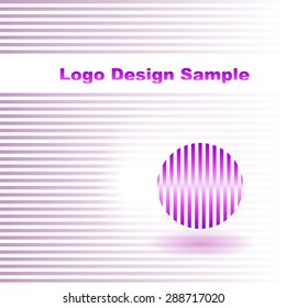 Abstract logo design in the style interlaced with striped circle. 