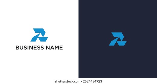 Design de logotipo abstrato com uma forma estilizada 'R'