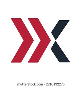 Resumen del diseño del logo. Símbolo siguiente con letra X