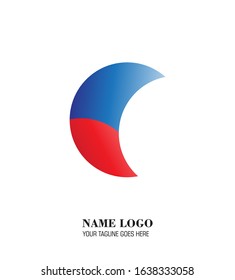 Abstract logo design take concepts from a Crescent moon with diferent colour