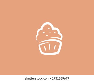 Abstract logo design of tasty cupcake 