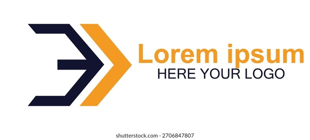 Abstract logo design with teal and orange forward arrow