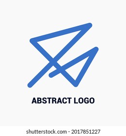 abstrakte Logo-Design-Vorlage mit blauer Farbe.