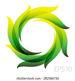 Abstract logo design template. Colorful wave vector illustration. Eco icon.